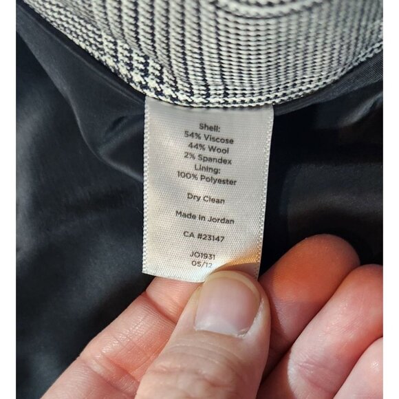 Talbots Womens Wide Leg Plaid Dress Pants Size 12 Viscose Wool Blend Gray & Blac - Picture 5 of 5